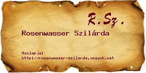 Rosenwasser Szilárda névjegykártya